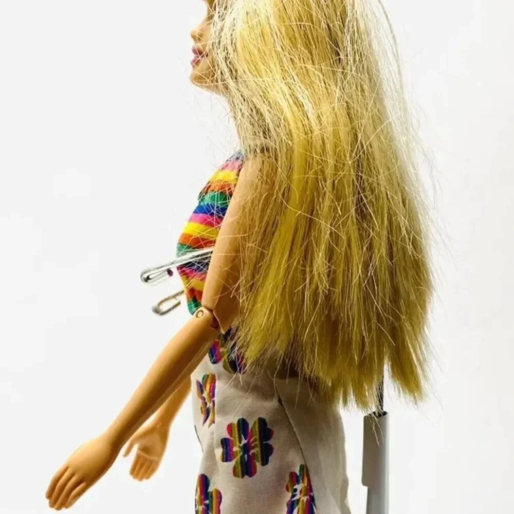 MATTEL BARBIE Doll Blond Hair Articulated Elbows Floral Dress12